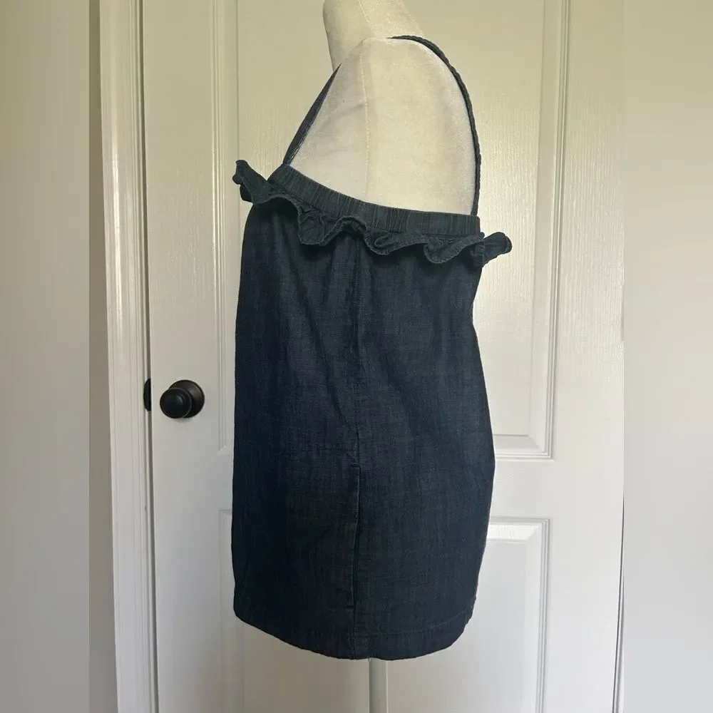 J. Crew Women’s Blue Ruffle 100% Cotton Top Size 00